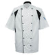 Le Chef De11a Cool And Lite Jacket White With Capped Studs And Black Staycool System Panels