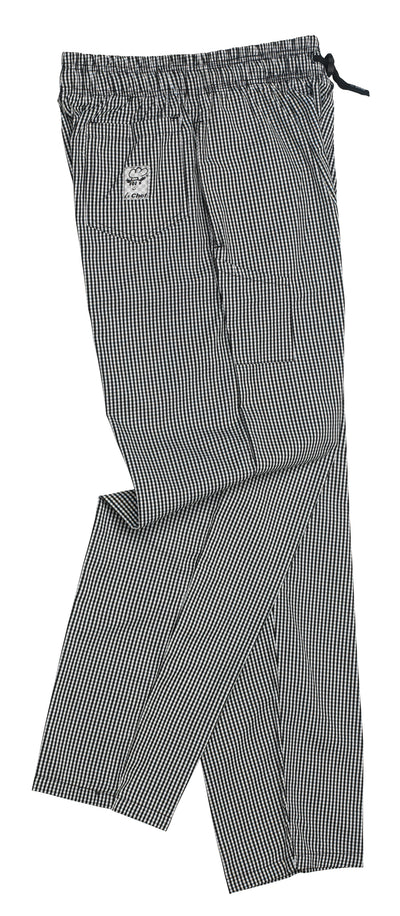 Le Chef Df54j Black & White Small Check Pants Poly/Cotton
