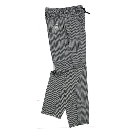 Le Chef Df54j Black & White Small Check Pants Poly/Cotton