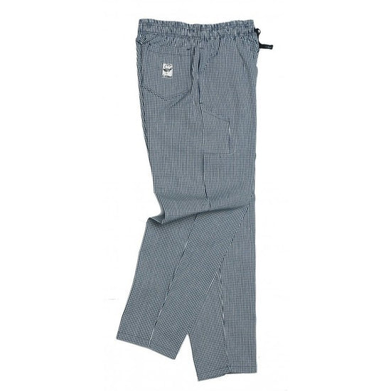Le Chef Df54h Blue & White Small Check Pants Poly/Cotton