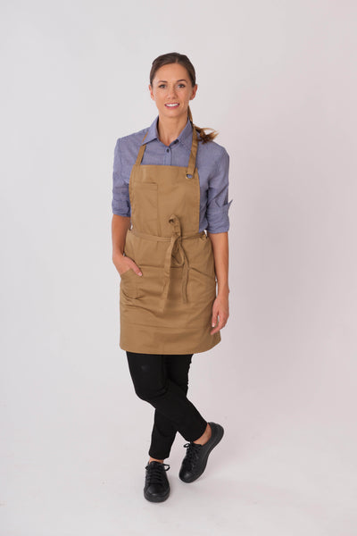 Le Chef Prep De113 Utility Bib Apron Khaki