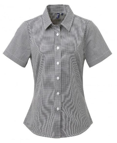 Gingham Check Short Sleeve Blouse
