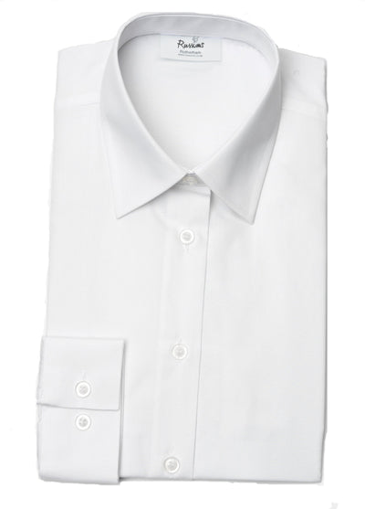 Blouse Plain Collar Long Sleeves