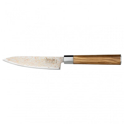 Katana Flame Olive Wood Handled Utility Knife 12cm (Kfo-12)