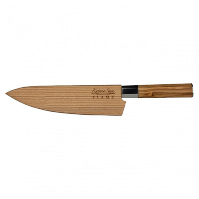 Katana Flame Olive Wood Handled Chefs Knife 20cm (Kfo-17)