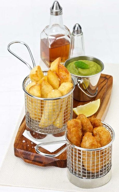 Mini Frying Basket Round Stainless Steel 7.5cm Dia