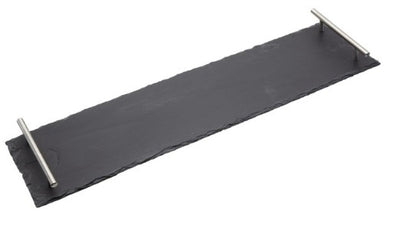 Slate Platter With Stainless Steel Handles 60cm x 15cm