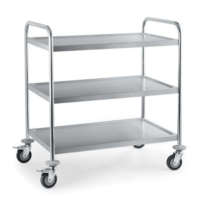 Serving Trolley 3 Tier S/S 86cm (W) X 54cm (D) X 94cm (H) Self Assembly