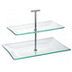 Cake Stand Glass 2 Tier Rectangular 30cm x 16cm