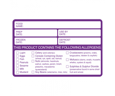 Allergen Labels 6cm x 9.5cm (Roll Of 500)