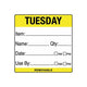 Removable Food Rotation Label 50mm X 50mm (Roll Of 500) Tuesday/Yellow