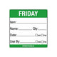 Removable Food Rotation Label 50mm X 50mm (Roll Of 500) Friday/Green