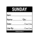Removable Food Rotation Label 50mm X 50mm (Roll Of 500) Sunday/Black