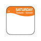 Removable Day Of The Week Label 25mm x 25mm (Roll Of 1000) Saturday/Orange