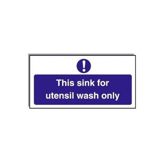 Food Hygiene Sign This Sink For Utensil Wash Only 10cm x 20cm
