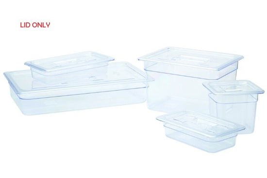 Food Pan Gastronorm Polycarbonate GN1/6 17.6cm X 16.2cm Hard Handled Cover