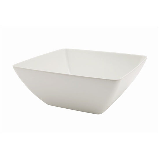 White Melamine Curved Square Bowl 26.2 x 9.8cm (W x H) - 415cl/146.1oz