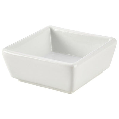 Genware Porcelain Square Dish 8.5cm x 3.5cm (Box Of 6)