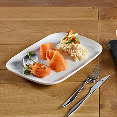 Genware Porcelain Ellipse Plate 22.8cm x 16.6cm (Box Of 6)