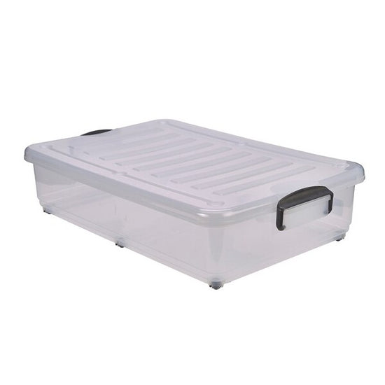 Storage Box 40Ltr With Clip On Handles And Wheels (Pack Of 4)