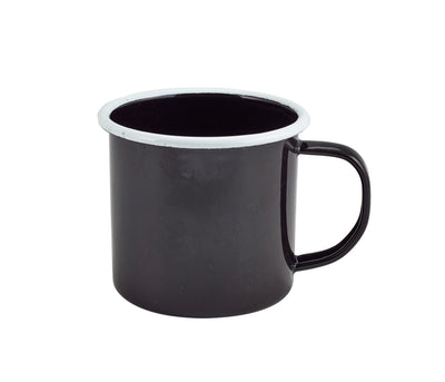 Enamel Black & White Rim Mug 8 x 9Cm 36cl / 12.5oz (Box Of 12)