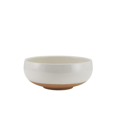 Genware Kava White Stoneware Belly Bowl 14.5cm (Box Of 6)