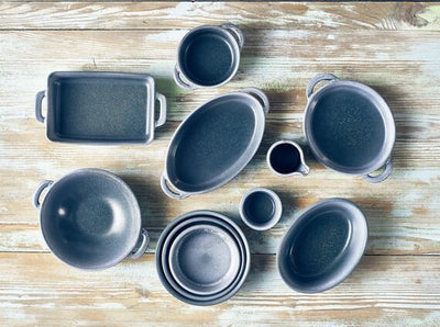 Forge Graphite Stoneware Oval Pie Dish 16cm (Box Of 6)
