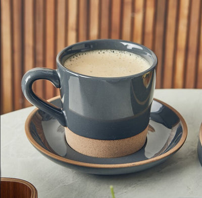 Genware Kava Dark Grey Stoneware Coffee Cup 34cl/ 12oz (Box Of 6)