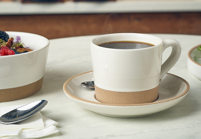 Genware Kava White Stoneware Coffee Cup 28.5cl 10oz (Box Of 6)