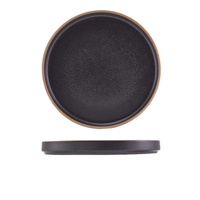 Genware Kava Black Stoneware Presentation Plate 25cm (Box Of 6)