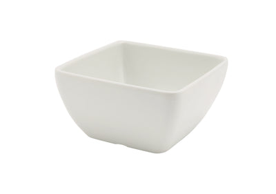 White Melamine Curved Square Bowl 10.5 x 5.3cm (W x H)