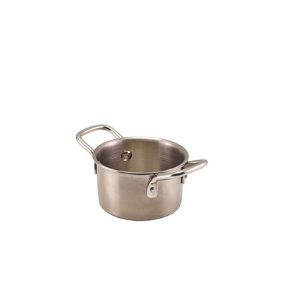 Genware Mini Stainless Steel Casserole Dish 9.2 x 5.2cm (Box Of 12)