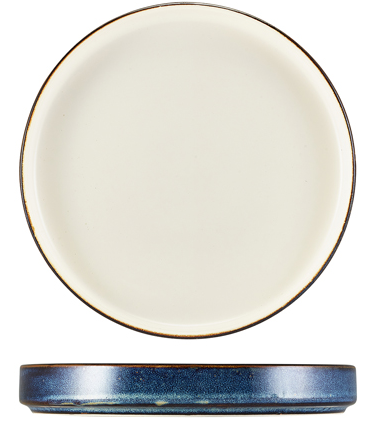 Terra Porcelain Aqua Blue Two Tone Presentation Plate 21cm (Box Of 6)