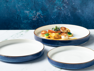 Terra Porcelain Aqua Blue Two Tone Presentation Plate 21cm (Box Of 6)