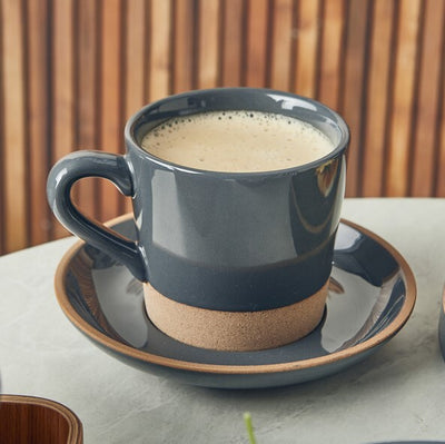 Genware Kava Dark Grey Stoneware Saucer 16cm (Box Of 6)