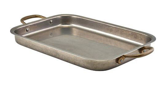 Genware Vintage Steel Deep Tray 33 x 23.5cm (Box Of 3)