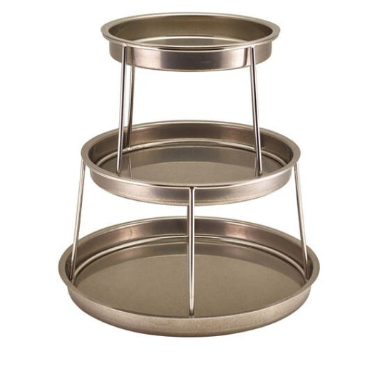Genware Three Tier Vintage Steel Seafood Stand 35 X 35.5Cm (Dia X H)