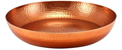 Genware Copper Hammered Aluminium Platter, 44 x 7.2cm (Dia x H)