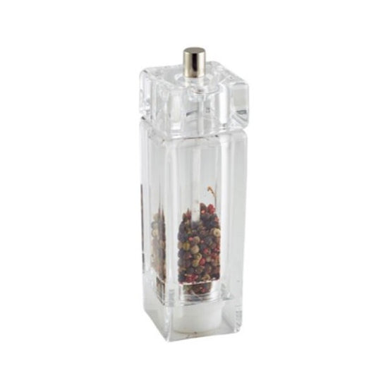 Genware Clear Square Salt/Pepper Grinder 15cm (Box Of 6)