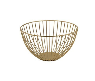 Round Wire Basket Gold 24 x 13cm