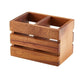 Genware Acacia Wood 2 Compartment Cutlery Holder