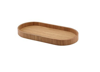 Genware Oval Light Wood Veneer Tray 23 x 11cm