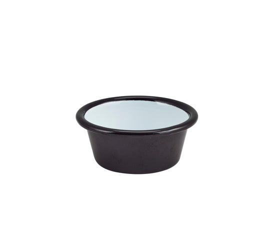 Enamel Ramekin Black 8cm Diameter 90ml / 3.2oz (Pack Of 12)