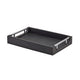 Genware Solid Black Tray With Metal Handles 30 x 20cm
