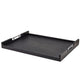 Genware Solid Black Low Wall Butlers Tray With Metal Handles 65 x 49cm