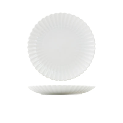 Incise Porcelain Scalloped Coupe Plate 26cm (Box Of 6)