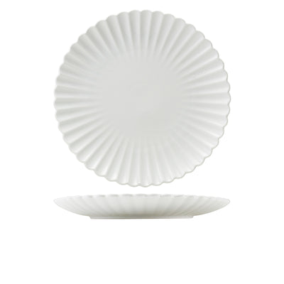 Incise Porcelain Scalloped Coupe Plate 30cm (Box Of 6)