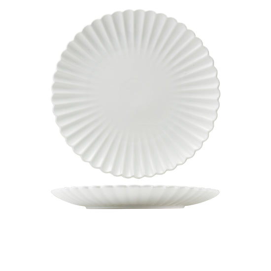 Incise Porcelain Scalloped Coupe Plate 30cm (Box Of 6)