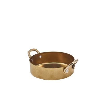 Genware Gold Vintage Steel Mini Casserole Dish 12.25 x 3.5cm (Box Of 6)