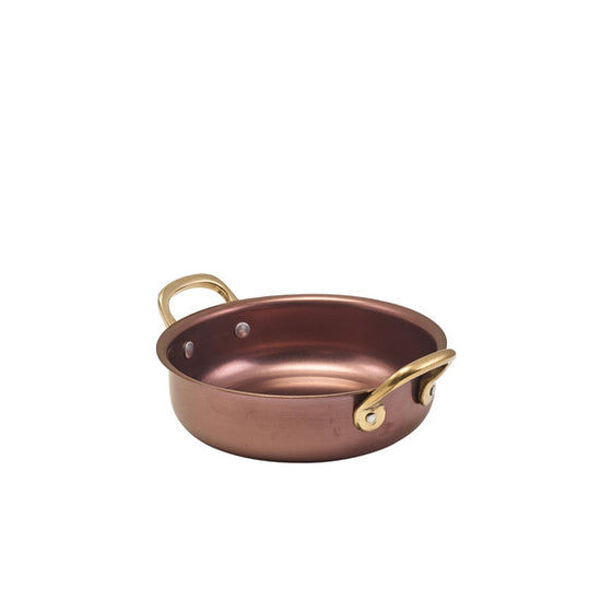 Genware Copper Vintage Steel Round Dish 13.5 x 3.75cm (Box Of 6)